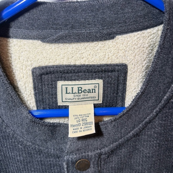 LL Bean Katahdin Iron Works Waffle Fleece Henley. Casual, Outdoor, Workwear. LG - Picture 3 of 8